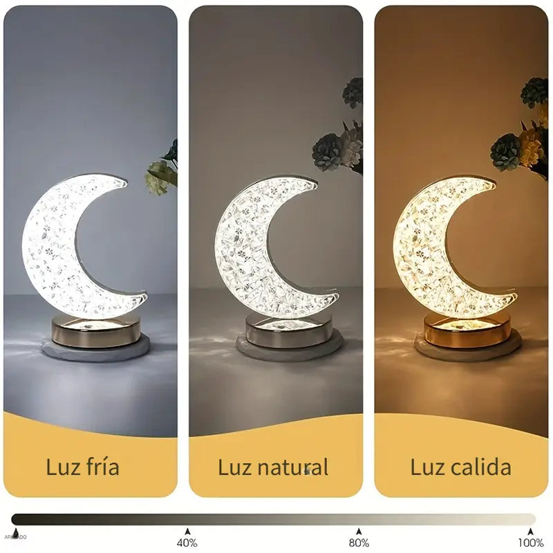Lámpara luna recargable con 3 niveles de luz