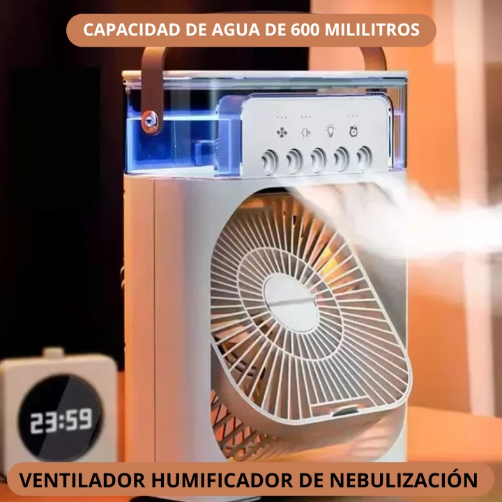 Ventilador humidificador de nebulización blanco